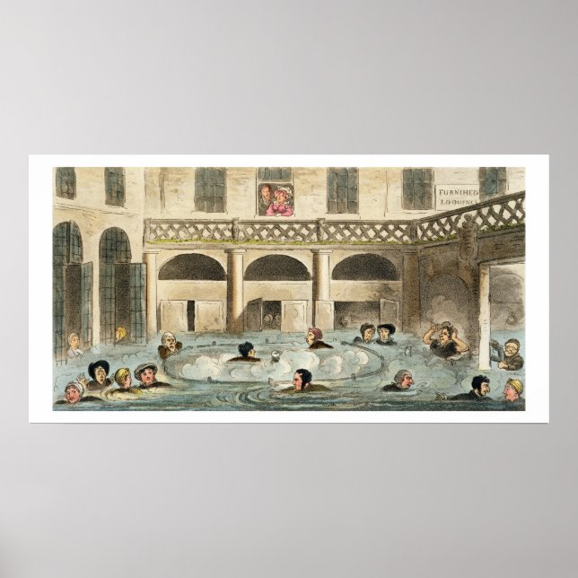 Public Bathing at Bath, or Stewing Alive, print pu (Front)