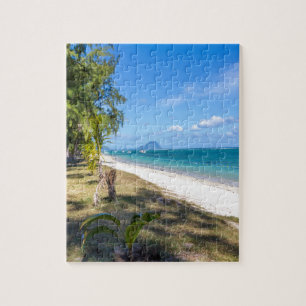 public beach of Flic en Flac Mauritius overlooking Jigsaw Puzzle