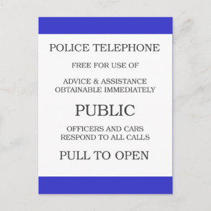 Public Call Box sign Postcard