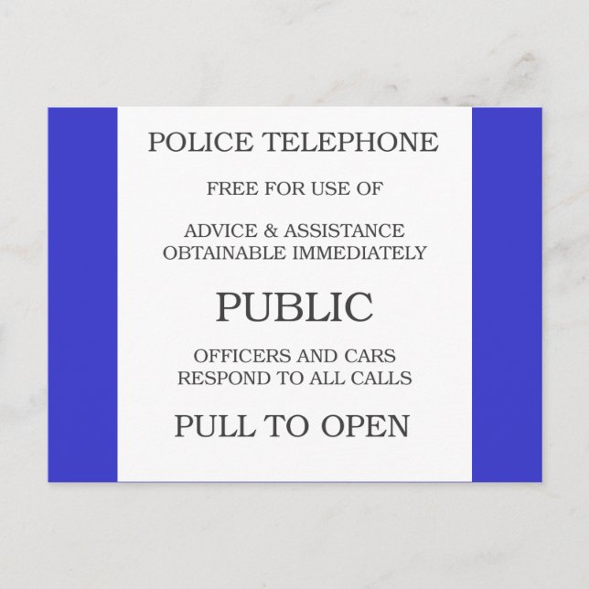 Public Call Box sign Postcard (Front)