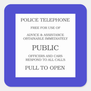 Public Call Box sign Square Sticker