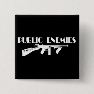 Public Enemies Machine Gun 2 Inch Square Button