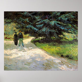 Public Garden with Couple - Vincent van Gogh Poster
