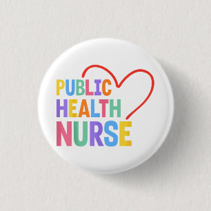 Public Health Nurse Heart 1 Inch Round Button