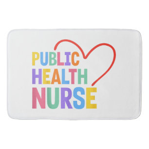 Public Health Nurse Heart Bath Mat