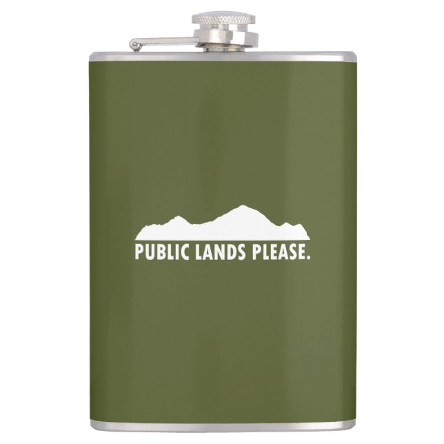 Public Lands Please Hip Flask (Front)