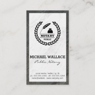 Public Notary Seal Marble Business Card