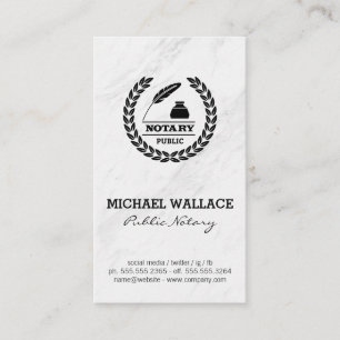 Public Notary Seal Marble Business Card