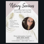 Public Notary Services Pink Gold Photo Business Flyer<br><div class="desc">Modern Flyers for Notary Public Services</div>