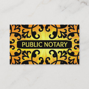 Public Notary Sunshine Damask Business Card
