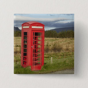 Public Phone Box, Ellishadder, near Staffin, 2 Inch Square Button