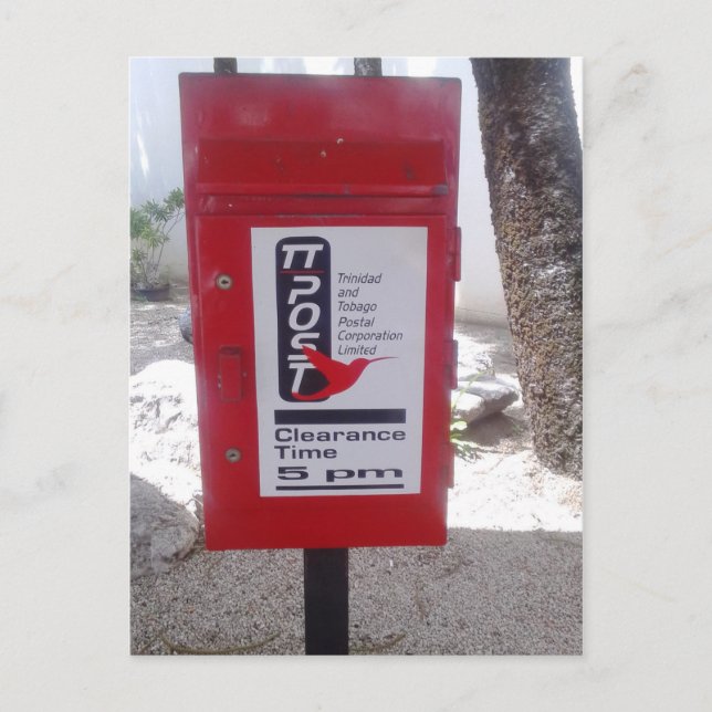 Public Postbox (Mailbox) in Trinidad and Tobago Postcard (Front)