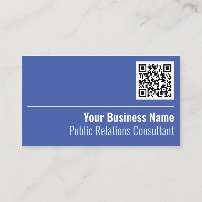 Public Relations Consultant QR Code Business Card (Back)