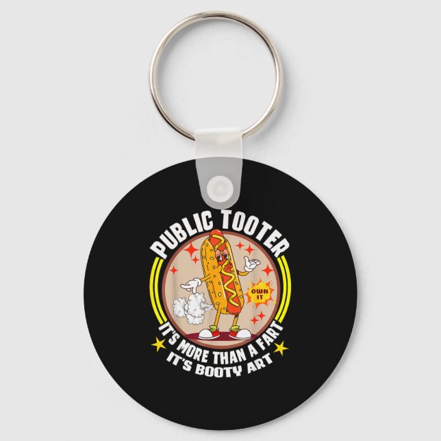 Public Tooter Funny Inappropriate Embarring Adult  Keychain (Front)