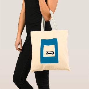 Public Transport Bus Stop Sign Urban Transit  Tote Bag