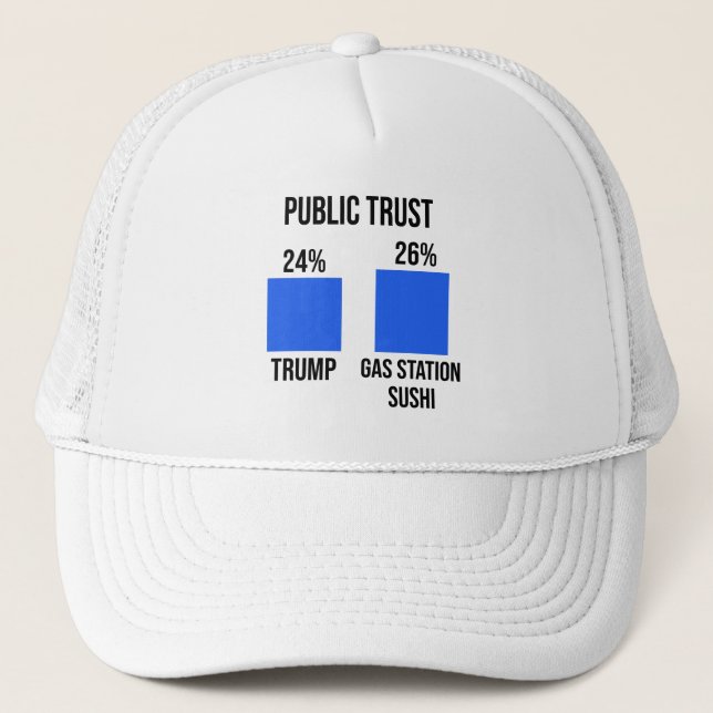 Public Trust: Trump 24%, Gas Station Sushi 26% Trucker Hat (Front)