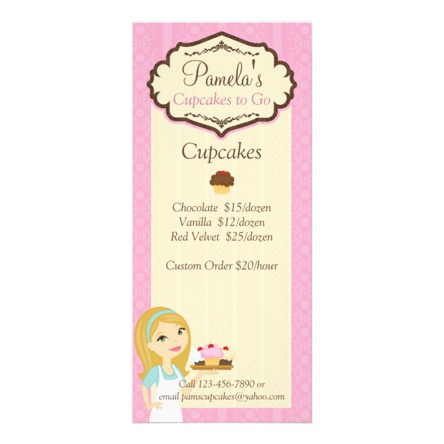 Publicitaire Blonde Baker Cupcake D12 Carte rack de tarificatio (Devant)