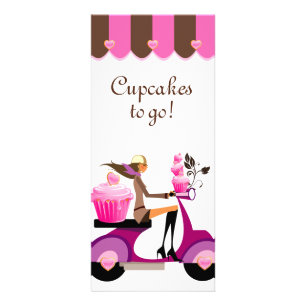 Publicitaire Boulangerie Carte en rack Cupcake Scooter Canopée