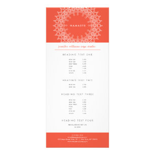 Publicitaire Carte Boho Chic Mandala Namaste Yoga Coral Rack