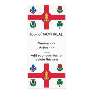 Publicitaire Carte de rack avec drapeau de Montréal, Canada