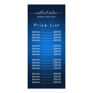 Publicitaire Carte de rack de prix élégant bleu pour salon de c