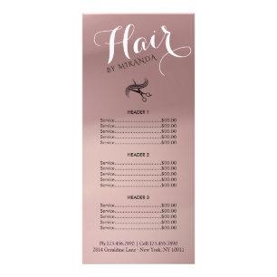 Publicitaire Carte de rack de salon de coiffure élégant Vous