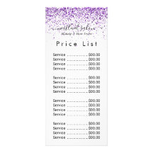 Carte de rack de salon violet pailleté de luxe