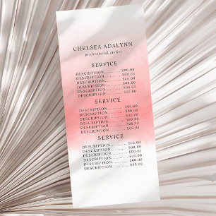 Publicitaire Carte de rack minimaliste aquarelle rose ombré