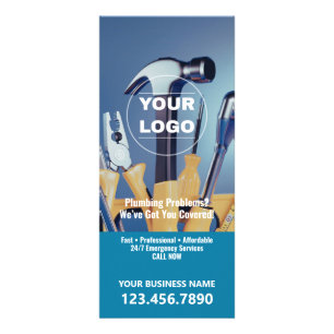 Publicitaire Carte de rack minimaliste Plombier / Électricien (