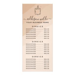 Publicitaire Carte de rack pour entreprise de bougies Boho Sc