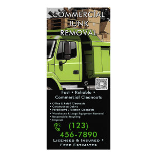 Publicitaire Carte de rack pour l'enlèvement de déchets commerc