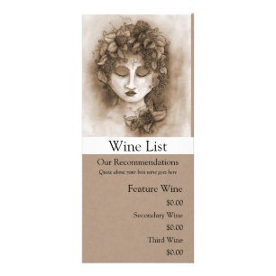 Publicitaire Carte de support de carte des vins de nymphe de
