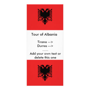 Publicitaire Carte en rack avec drapeau d'Albanie