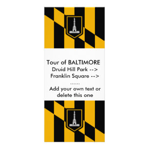 Publicitaire Carte en rack avec Drapeau de Baltimore, U.S.A.