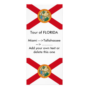 Publicitaire Carte en rack avec Drapeau de Floride, U.S.A.