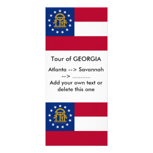 Publicitaire Carte en rack avec Drapeau de Géorgie, U.S.A.