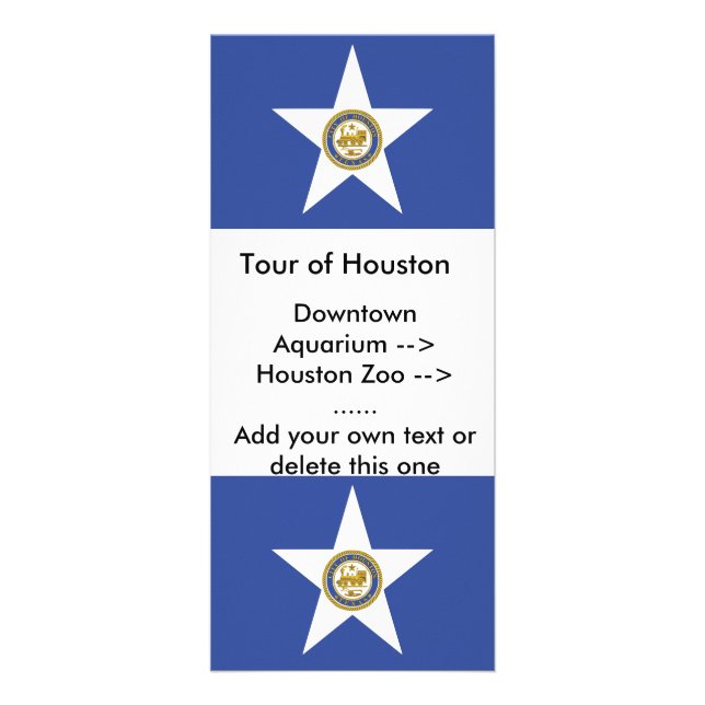 Publicitaire Carte en rack avec Drapeau de Houston, U.S.A. (Devant)