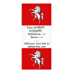 Publicitaire Carte en rack avec Drapeau de Kent, Angleterre