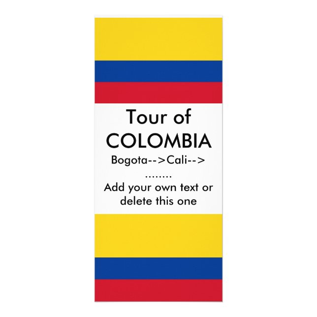 Publicitaire Carte en rack avec drapeau de la Colombie (Devant)