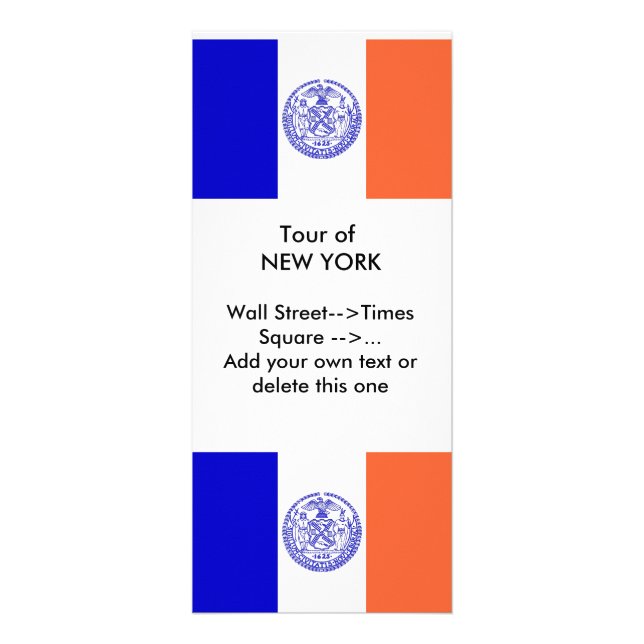 Publicitaire Carte en rack avec Drapeau de New York, États-Unis (Devant)