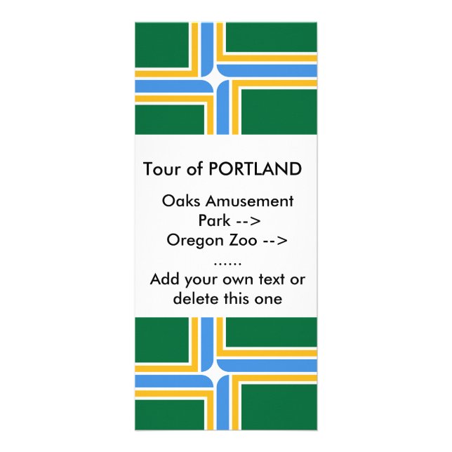 Publicitaire Carte en rack avec Drapeau de Portland, États-Unis (Devant)