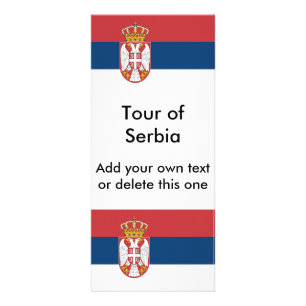 Publicitaire Carte en rack avec drapeau de Serbie