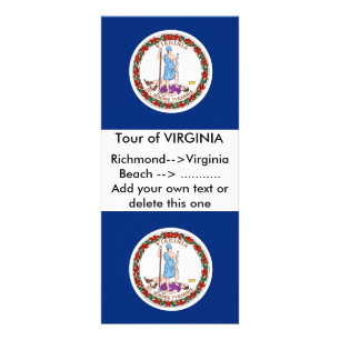 Publicitaire Carte en rack avec Drapeau de Virginie, U.S.A.