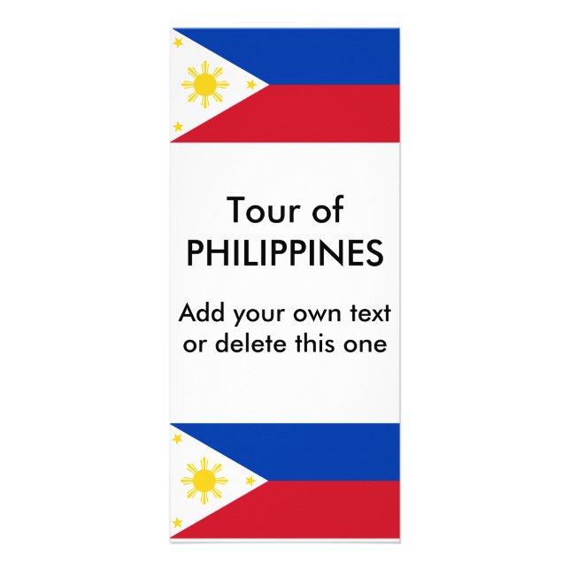 Publicitaire Carte en rack avec drapeau des Philippines (Devant)