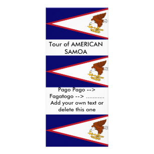 Publicitaire Carte en rack avec drapeau des Samoa américaines,