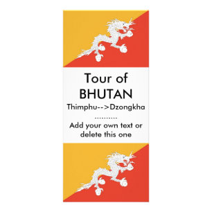 Publicitaire Carte en rack avec drapeau du Bhoutan