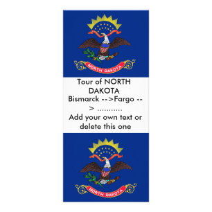 Publicitaire Carte en rack avec drapeau du Dakota du Nord, État