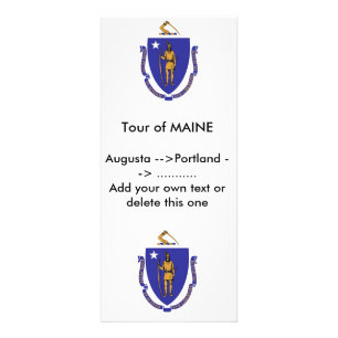 Publicitaire Carte en rack avec Drapeau du Massachusetts, U.S.A