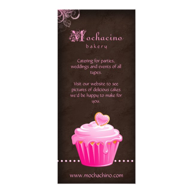 Publicitaire Carte en rack Cupcake Brochure rose pâle (Devant)