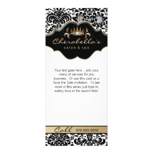 Publicitaire Carte en rack Damask Gold Floral Salon Couronne Mo